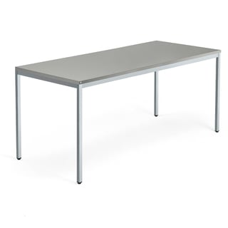 Skrivbord QBUS, 4-bensstativ, 1800x800 mm, silver, ljusgrå