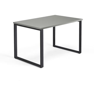 Desk QBUS, 1200x800 mm, O-frame, black frame, light grey