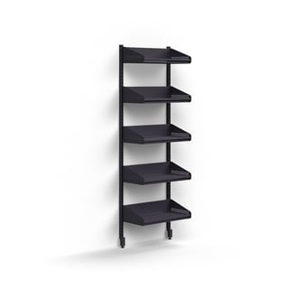 Cloakroom unit ENTRY, basic wall unit, 5 shoe shelves, 1800x600x300 mm, anthracite
