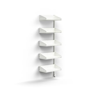 Garderobemodul ENTRY, påbygningssektion væg, 5 skohylder, 1800x600x300 mm, hvid