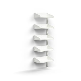 Garderobemodul ENTRY, påbygningssektion væg, 5 skohylder, 1800x600x300 mm, hvid