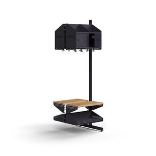 Garderobemodul ENTRY, påbygningssektion gulv, 4 metaldøre med plads til labels, 1800x900x600 mm, ant