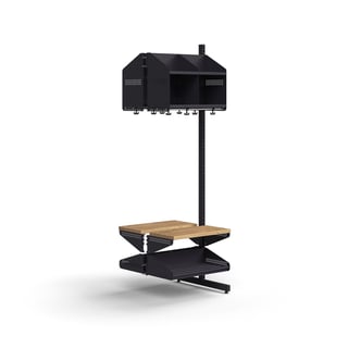 Školská skrinka ENTRY, prídavná sekcia, 4 priehradiek, 1800x600x600 mm, antracit