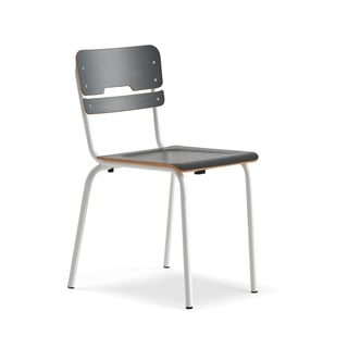 Mokyklinė kėdė SCIENTIA, sėdynė 390x390mm,  aukštis 460 mm, balta/tamsiai pilka