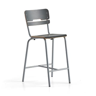 Stol SCIENTIA, sete B60 D360 mm, H650 mm, sølv/antrasitt