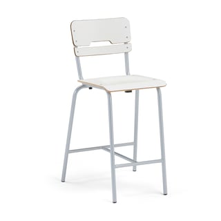 Mokyklinė kėdė SCIENTIA, sėdynė 390x390mm,  aukštis 650 mm, pilka/balta