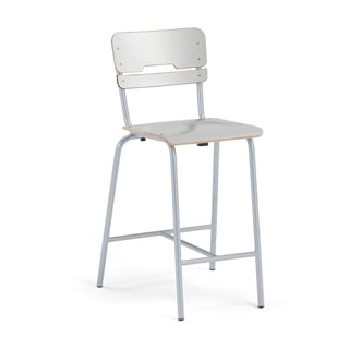 Stol SCIENTIA, sete B90 D390 mm, H650 mm, sølv/grå