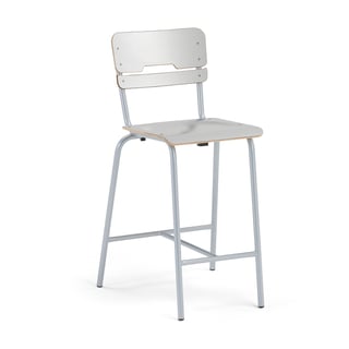 Stol SCIENTIA, sete B90 D390 mm, H650 mm, sølv/grå