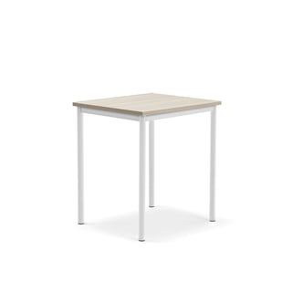 Pöytä SONITUS PLUS, 700x600x760 mm, korkeapainelaminaatti HPL, saarni, valkoinen