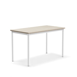 Biurko BORÅS PLUS, 1200x600x720 mm, popielaty laminat, biały