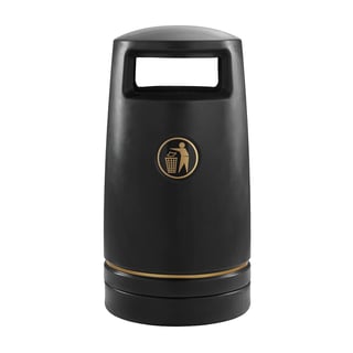 Outdoor hooded waste bin HARRY, Ø515 x 1020 mm, 100 L, black