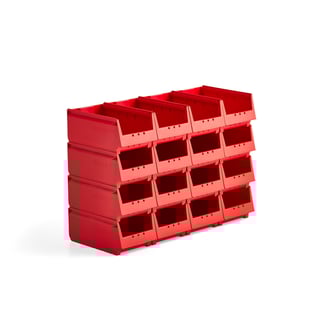 Plockback AJ 9000, serie -73, 350x206x155 mm, 16-pack, röd