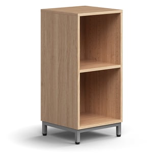 Lentyna QBUS, 1 lentyna, su kojelėmis, 868x400x400mm, pilka, ąžuolas