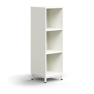 Kirjahylly QBUS, 2 hyllytasoa, jalusta, 1252x400x400 mm, valkoinen