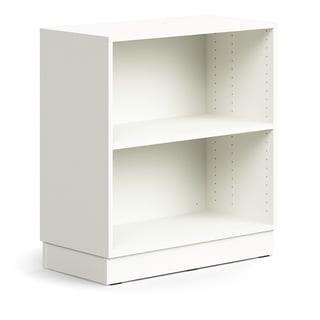 Hylla QBUS, 1 hyllplan, sockel, 868x800x400 mm, vit