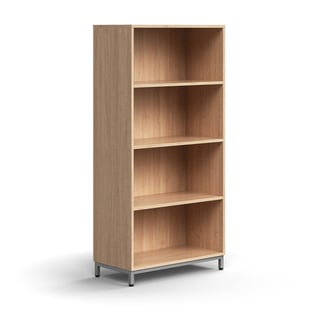 Riiul QBUS jalaraamil, 1636 x 800 x 400 mm, hõbehall/ tamm