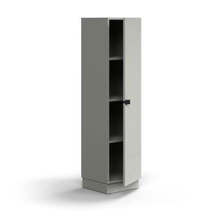 Ormar QBUS, 3 police, postolje, ručka, 1641x400x420 mm, svetlo siva