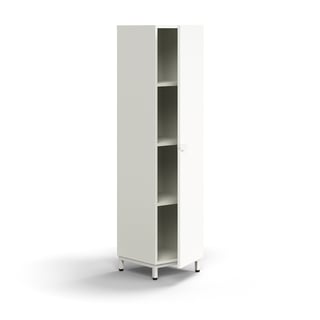 Cabinet QBUS, 3 shelves, leg frame, handle, 1636x400x420 mm, white