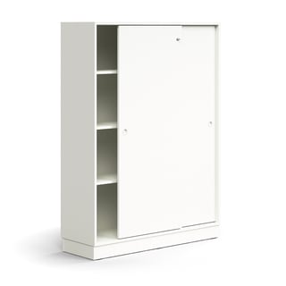 Schiebetürenschrank QBUS, abschließbar, 1641x1200x400 mm, weiß