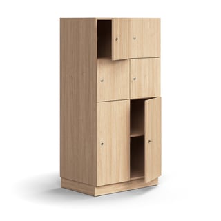 Schließfachschrank QBUS, 1641x800x570 mm, Eiche