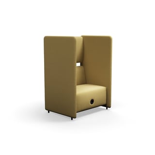 Fotelis CLEAR SOUND, 1,5-vietis, su USB jungtimi, audinys Pod CS, geltonas