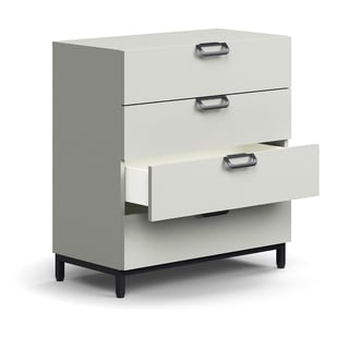 Schubladeneinheit QBUS, 868 x 800 x 400 mm, schwarz, hellgrau