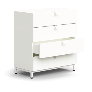 Drawer unit QBUS, leg frame, handles, 868x800x420 mm, white