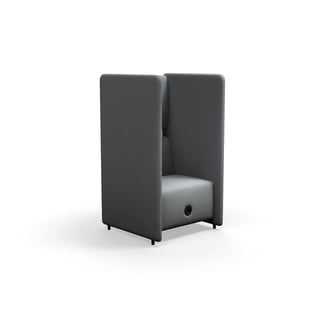 Nojatuoli CLEAR SOUND, integroitu USB-portti, 1-istuttava, kangas Pod CS, hopeanharmaa