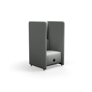 Akustiksofa CLEAR SOUND mit USB-Anschluss, 1-Sitzer, Stoff Focus Melange, silbergrau