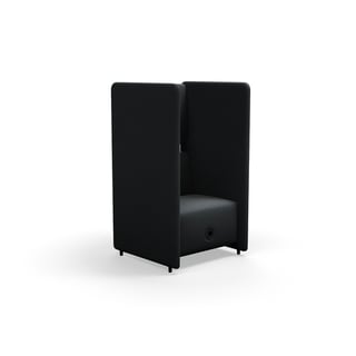 Fåtölj CLEAR SOUND, 1 sits, med USB/220V-uttag, tyg Focus Melange, antracit