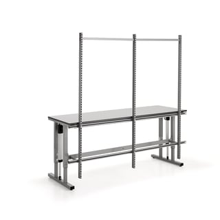 Bageste ramme med 3 stolper til elektrisk arbejdsbord MOTION, 2000x600 mm