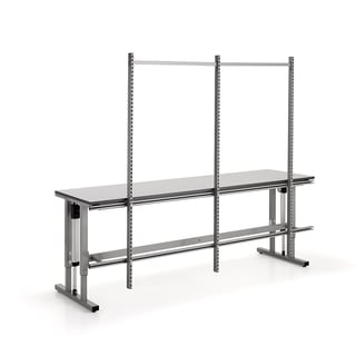 Påbyggingsramme med 3 stolper til elbord MOTION, L2500 B600 mm