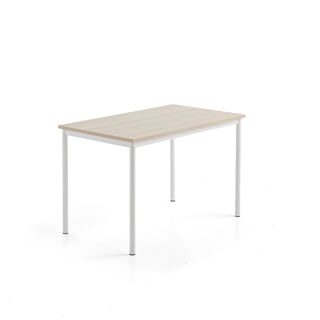 Pöytä SONITUS PLUS, 1200x700x760 mm, korkeapainelaminaatti HPL, saarni, valkoinen