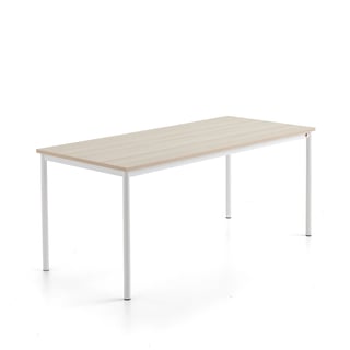 Pöytä SONITUS PLUS, 1800x800x760 mm, korkeapainelaminaatti HPL, saarni, valkoinen