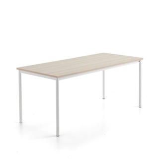 Pöytä SONITUS PLUS, 1800x800x760 mm, korkeapainelaminaatti HPL, saarni, valkoinen