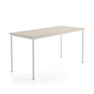 Bord SONITUS PLUS, 1800x800x900 mm, stativ vit, ljuddämpande högtryckslaminat, ask