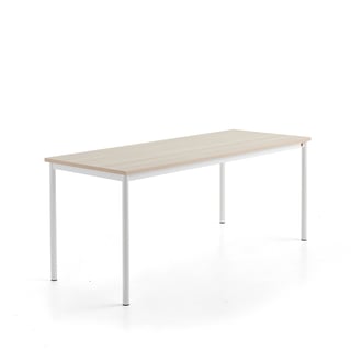 Stół SONITUS PLUS, 1800x700x760 mm, laminat HPL jesion, redukcja hałasu, biały