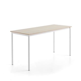 Pöytä SONITUS PLUS, 1800x700x900 mm, korkeapainelaminaatti HPL, saarni, valkoinen