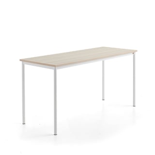 Pöytä SONITUS PLUS, 1800x700x900 mm, korkeapainelaminaatti HPL, saarni, valkoinen