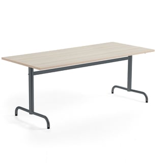Bord PLURAL PLUS, L1800 B800 H720 mm, lyddempende høytrykkslaminat, ask, antrasitt