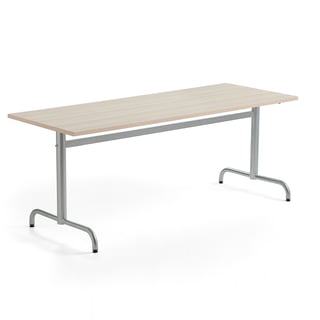 Pöytä PLURAL PLUS, 1800x700x720 mm, ääntä vaimentava korkeapainelaminaatti HPL, saarni, hopeanharmaa