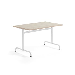 Pöytä PLURAL PLUS, 1200x700x720 mm, ääntä vaimentava korkeapainelaminaatti HPL, saarni, valkoinen