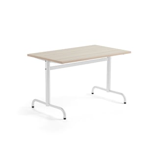 Pöytä PLURAL PLUS, 1200x700x720 mm, ääntä vaimentava korkeapainelaminaatti HPL, saarni, valkoinen