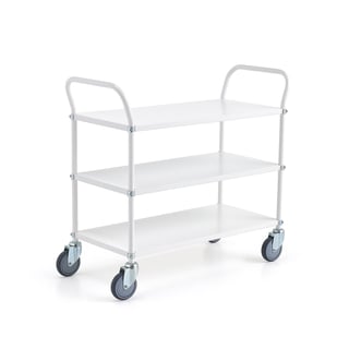 Kraftig hyldevogn TRANSIT, 3 hylder, 900x440 mm, hvid