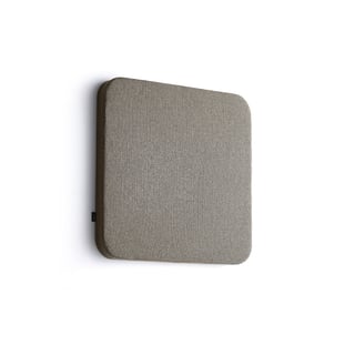 Akustikpanel POLY, runde hjørner, 600x600x56 mm, vægmonteret, brun