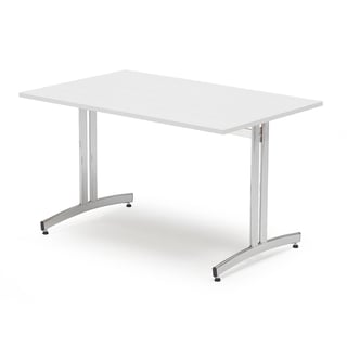 Söögitoa laud SANNA, 1200 x 800 x 720 mm, kroomitud/ valge