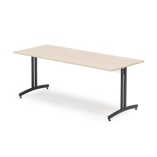 Stol za blagovaonicu SANNA, 1800x800x720 mm, crni/breza