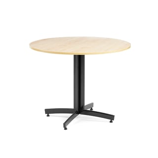 Kantinentisch SANNA, Ø900x720 mm, schwarz/birke