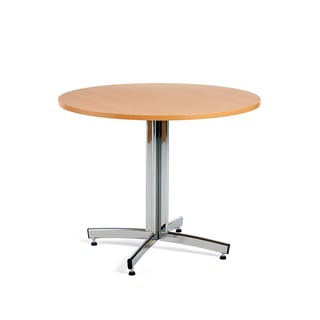 Round canteen table SANNA, Ø900x720 mm, chrome/beech