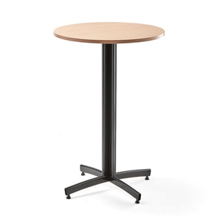 Barska miza SANNA, Ø700x1050 mm, črna/bukev